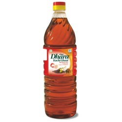 Dhara Oil - Mustard (Kachi Ghani), 1 L Bottle