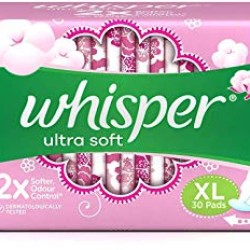Whisper Ultra Soft Sanitary Pads (XL) 30 unit