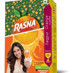 Rasna Fruit Fun 32 Glass Monocarton, Nagpur Orange - Pack of 5